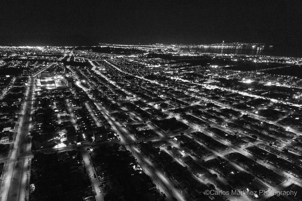 Vista aérea de un sector residencial