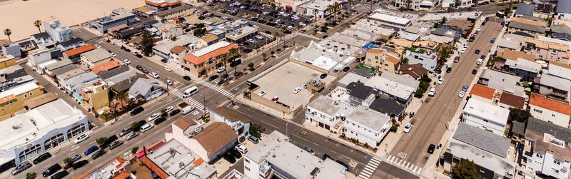 Aerial drone view of the coast and city (photo 1 of 17)