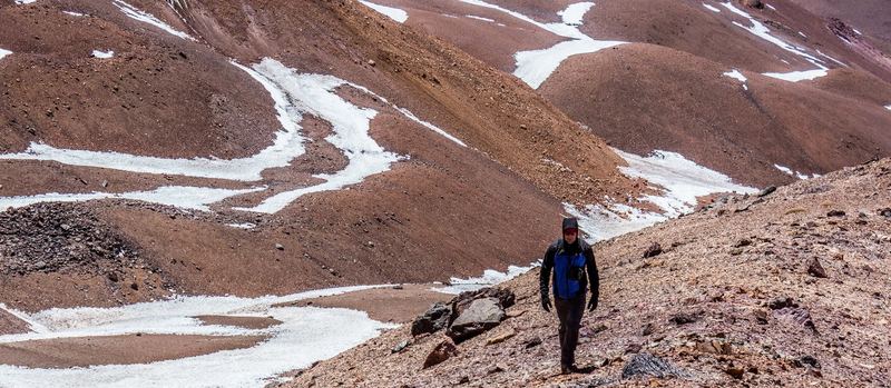 Glacier and penitentes in the Chilean Andes under a deep blue sky (photo 11 of 20)